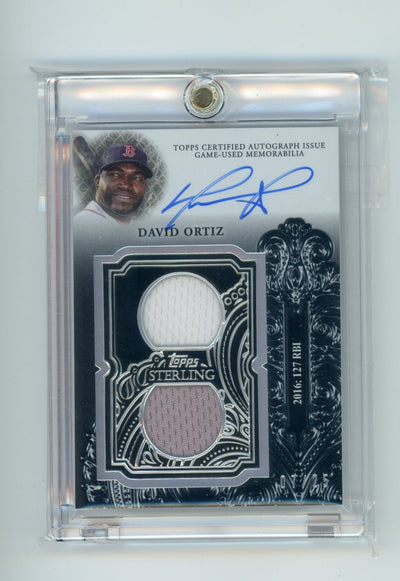David Ortiz 2023 Topps Sterling Swings dual relic autograph #'d 07/25