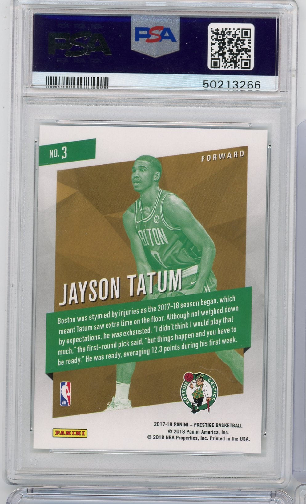 Jayson Tatum 2017 Prestige Micro Etch Rookies PSA 10