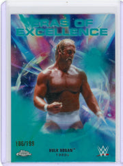 Hulk Hogan 2026 Topps Chrome WWE Eras of Excellence Aqua Refractor #'d 186/199