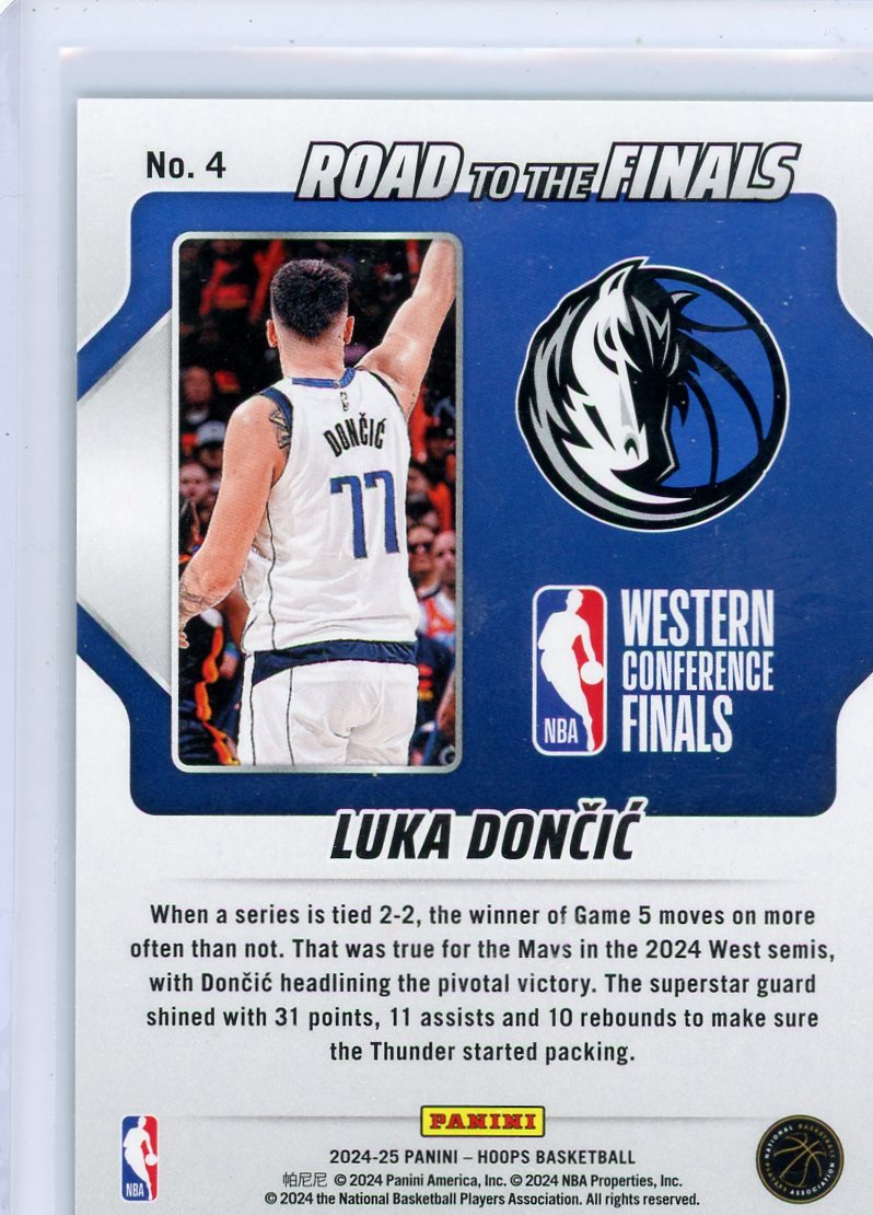 Luka Doncic 2024-25 Panini NBA Hoops Road to the Finals Rd. 2 Game 5 SP #'d 311/999