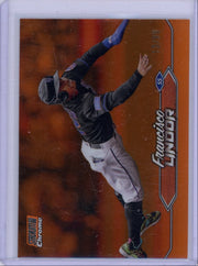 Francisco Lindor 2024 Topps Stadium Club Chrome Orange Refractor #'d 13/99