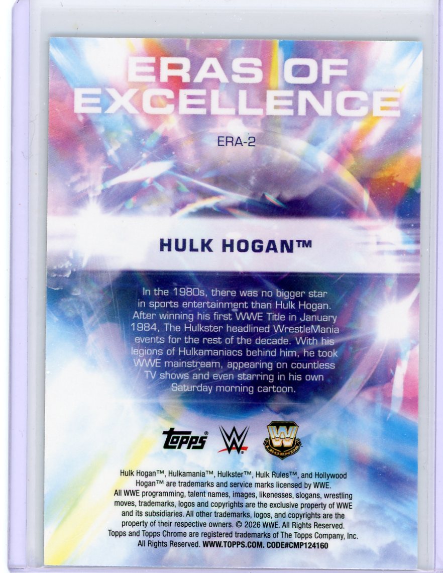 Hulk Hogan 2026 Topps Chrome WWE Eras of Excellence Aqua Refractor #'d 186/199