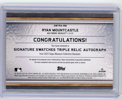 Ryan Mountcastle 2023 Topps Museum Collection triple relic autograph #'d 363/399