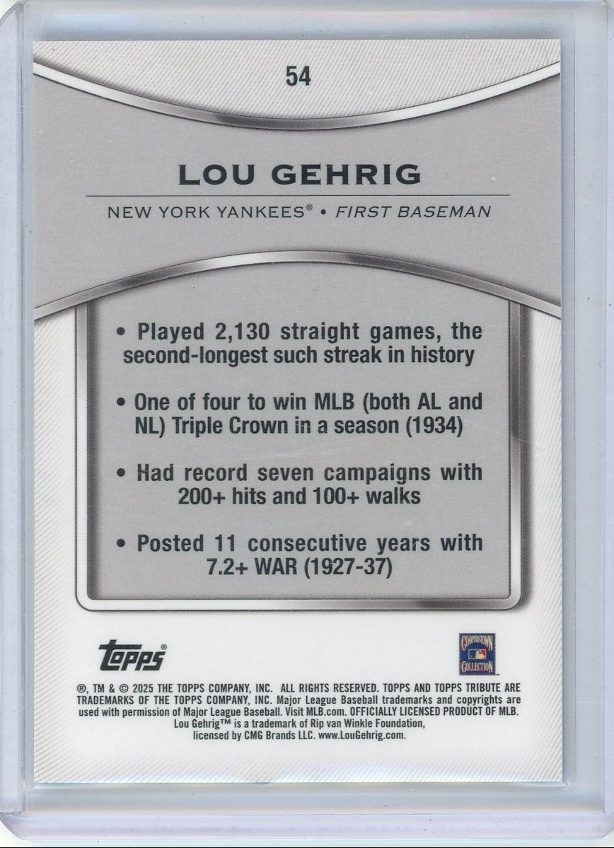 Lou Gehrig 2025 Topps Tribute Blue #'d 060/150