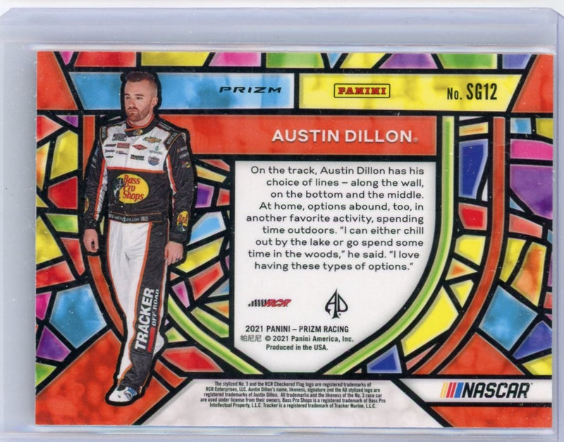 Austin Dillon 2021 Panini Prizm NASCAR stained glass prizm SP