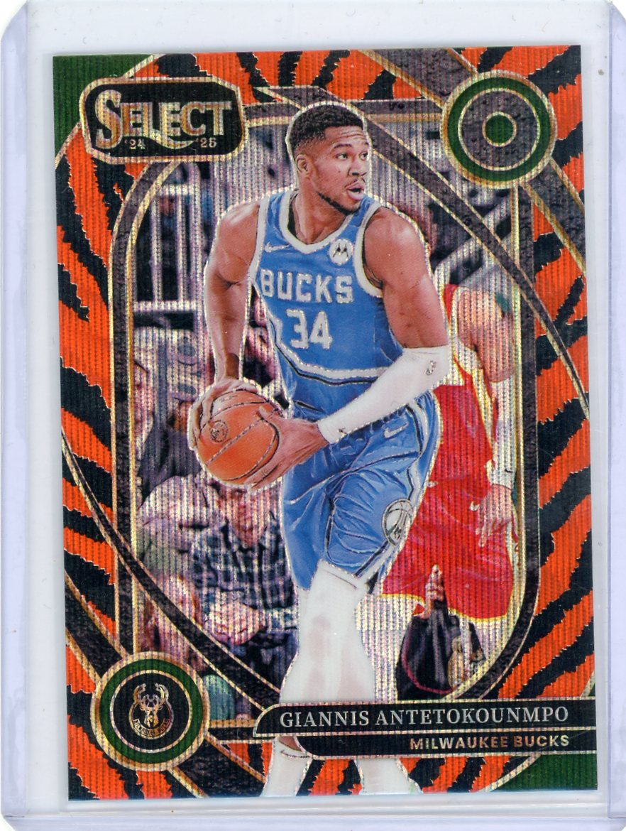 Giannis Antetokounmpo 2024-25 Panini Select Tiger Prizm