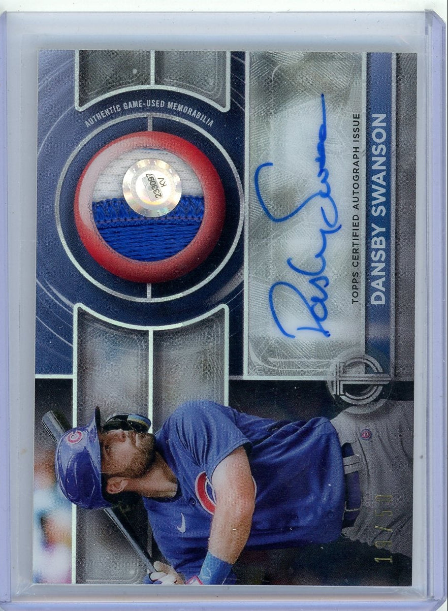Dansby Swanson 2024 Topps Tribute autograph relic #'d 19/50