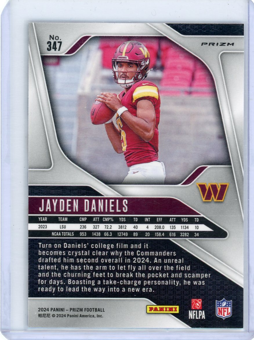Jayden Daniels 2024 Panini Red White & Blue Prizm RC