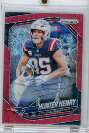Hunter Henry 2025 Panini Prizm Red Shimmer Autograph #'d 25/35