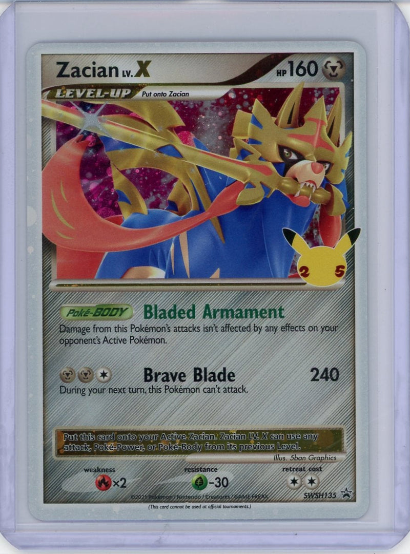 Zacian LV. X Pokemon Celebrations Black Star Promo SWSH135