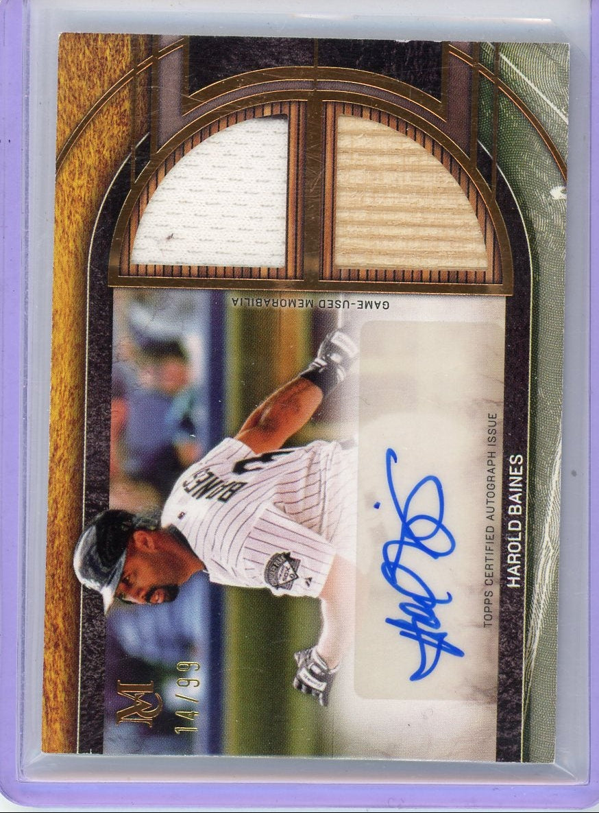 Harold Baines 2025 Topps Museum Signature Swatches autograph dual relic #'d 14/99