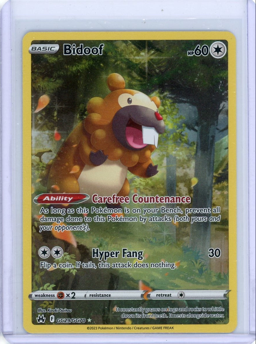 Bidoof Pokémon Crown Zenith Galarian Gallery #GG29/GG70