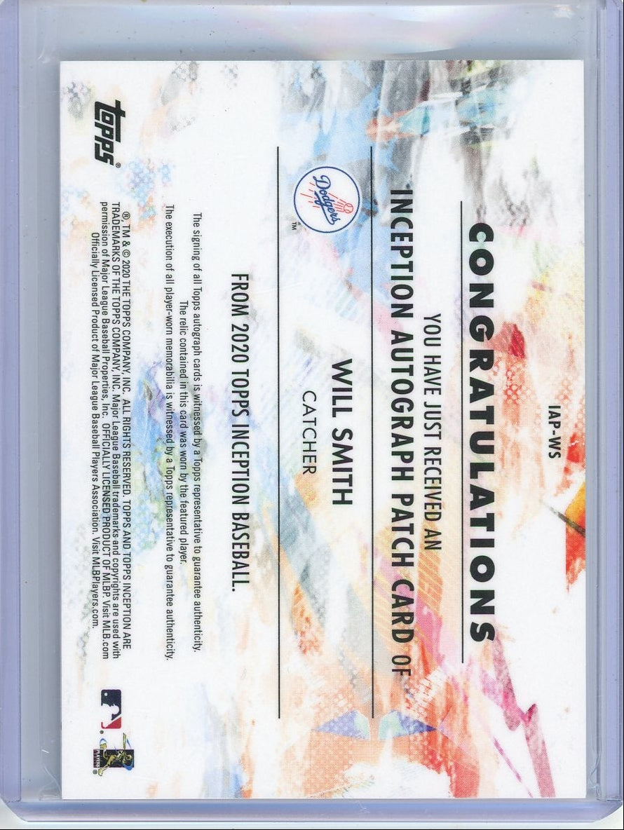 Will Smith 2020 Topps Inception autograph relic #'d 018/155