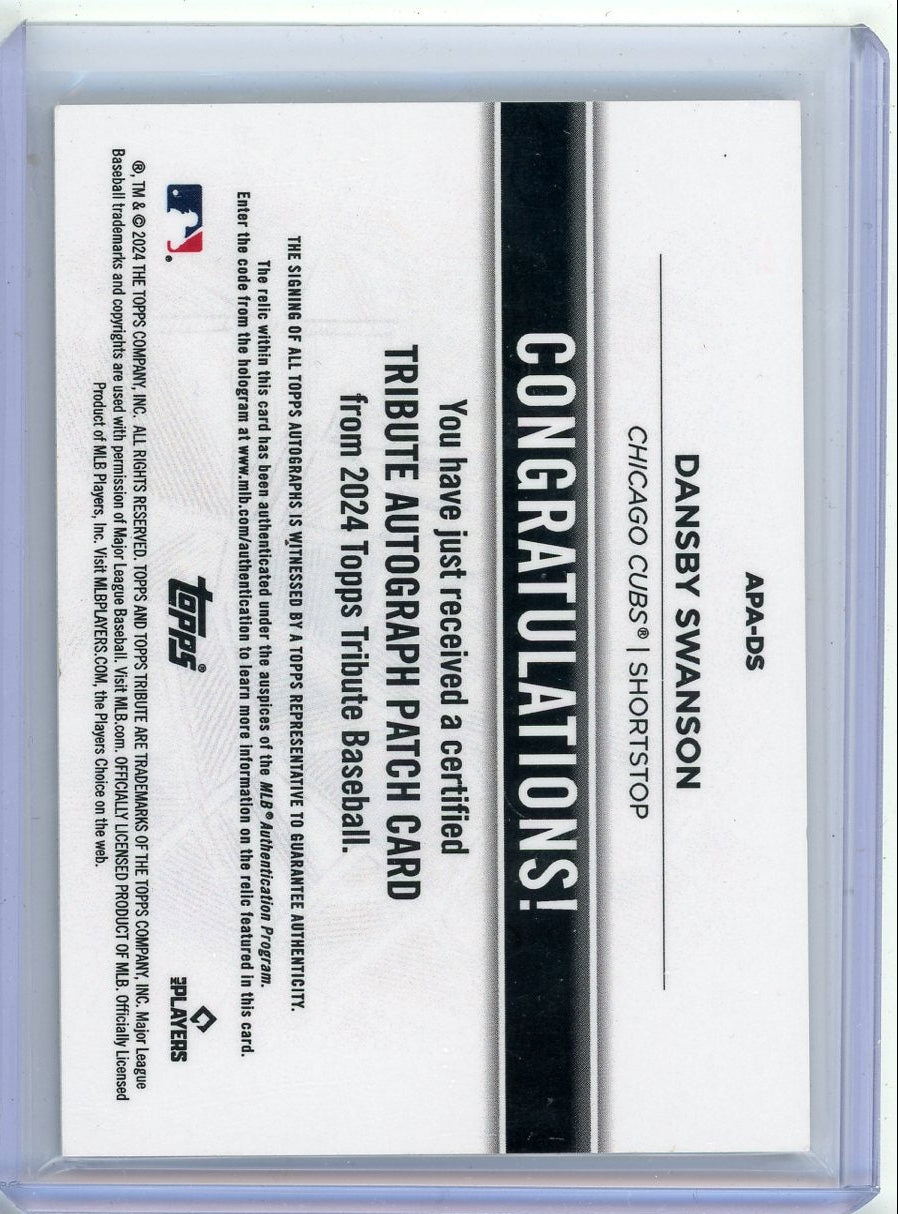 Dansby Swanson 2024 Topps Tribute autograph relic #'d 19/50