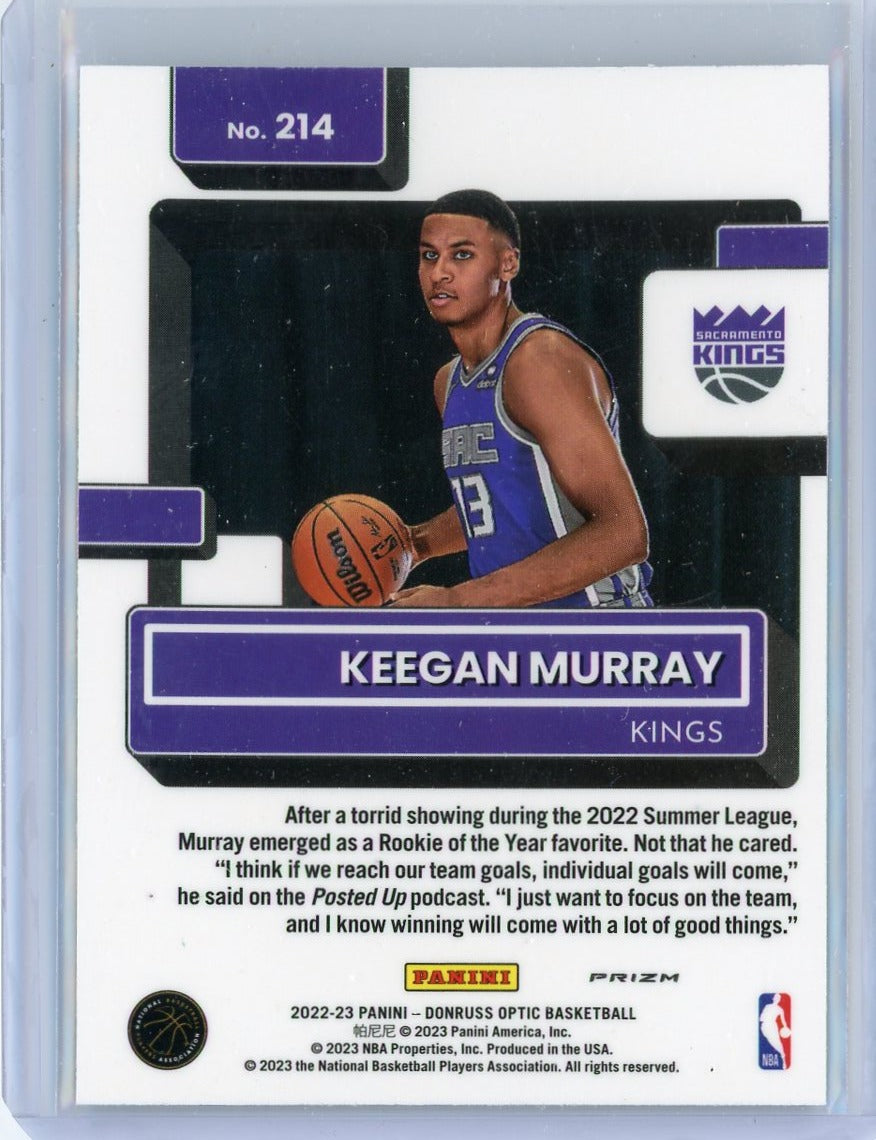 Keegan Murray 2022-23 Panini Donruss Optic green hyper prizm