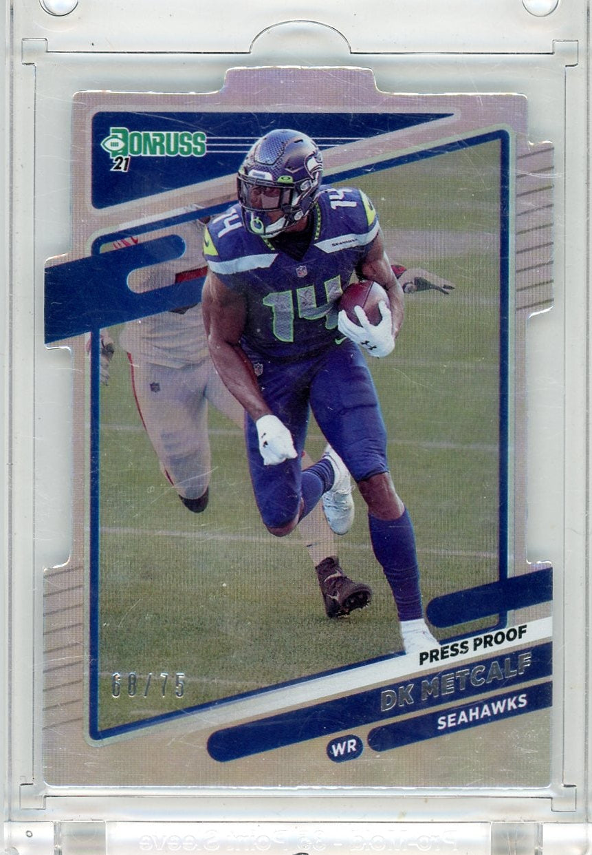 DK Metcalf 2021 Donruss Football die cut #'d 68/75