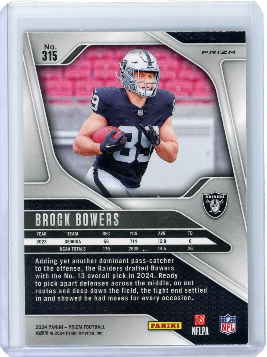 Brock Bowers 2024 Panini Silver Prizm RC