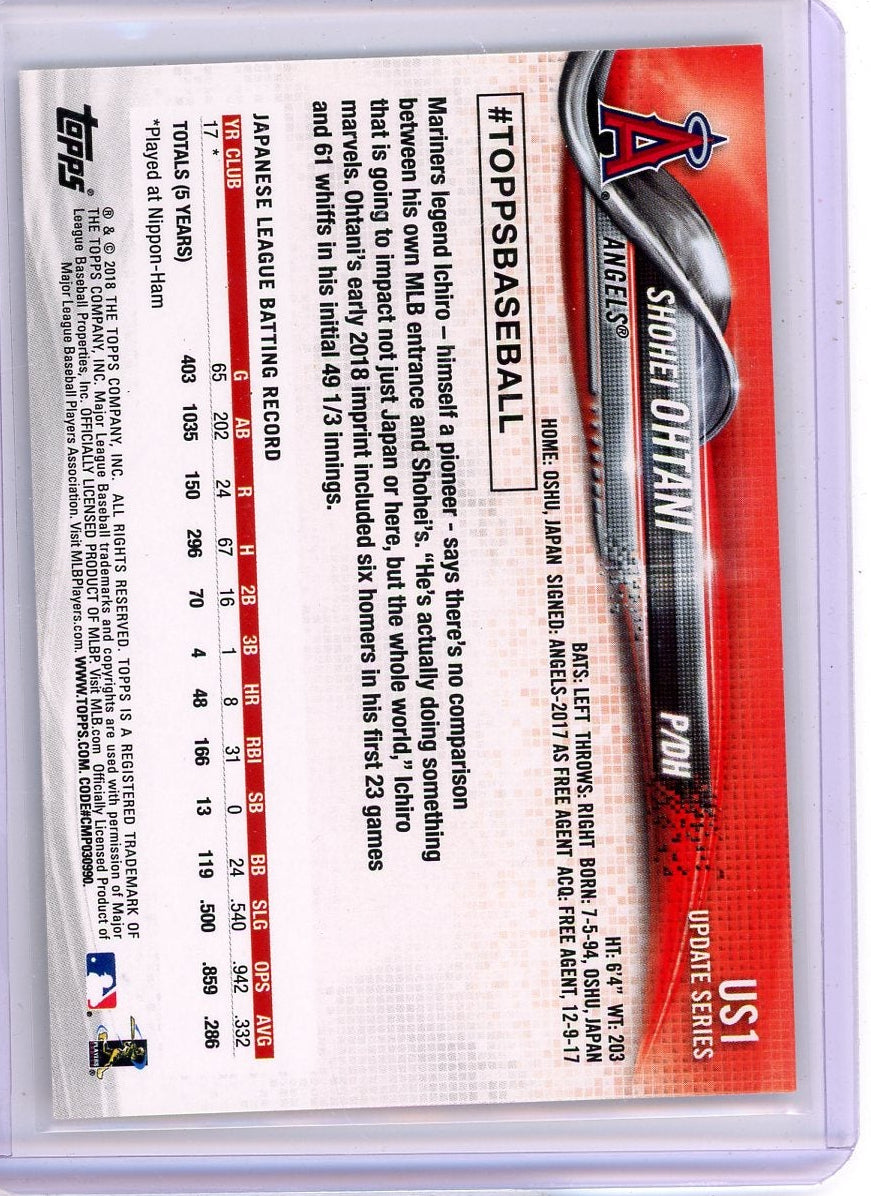 Shohei Ohtani 2018 Topps Update RC #US1