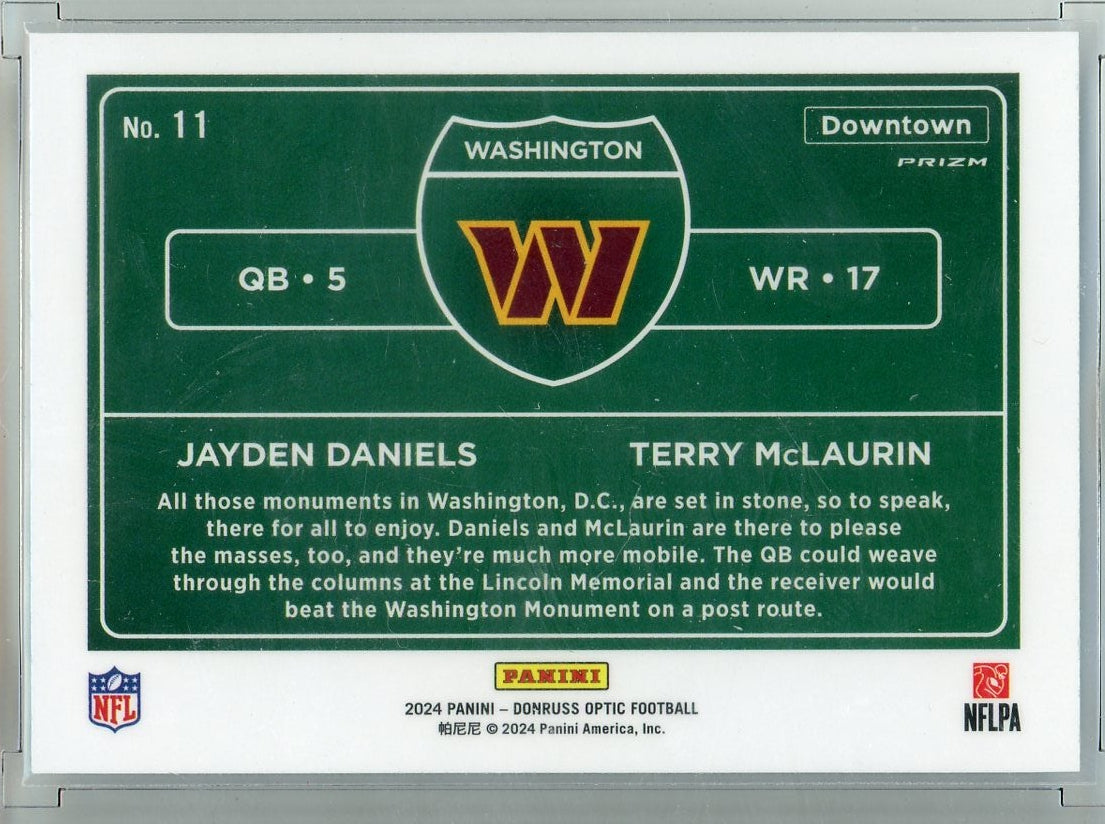 Jayden Daniels / Terry McLaurin 2024 Panini Donruss Optic Dual Downtown