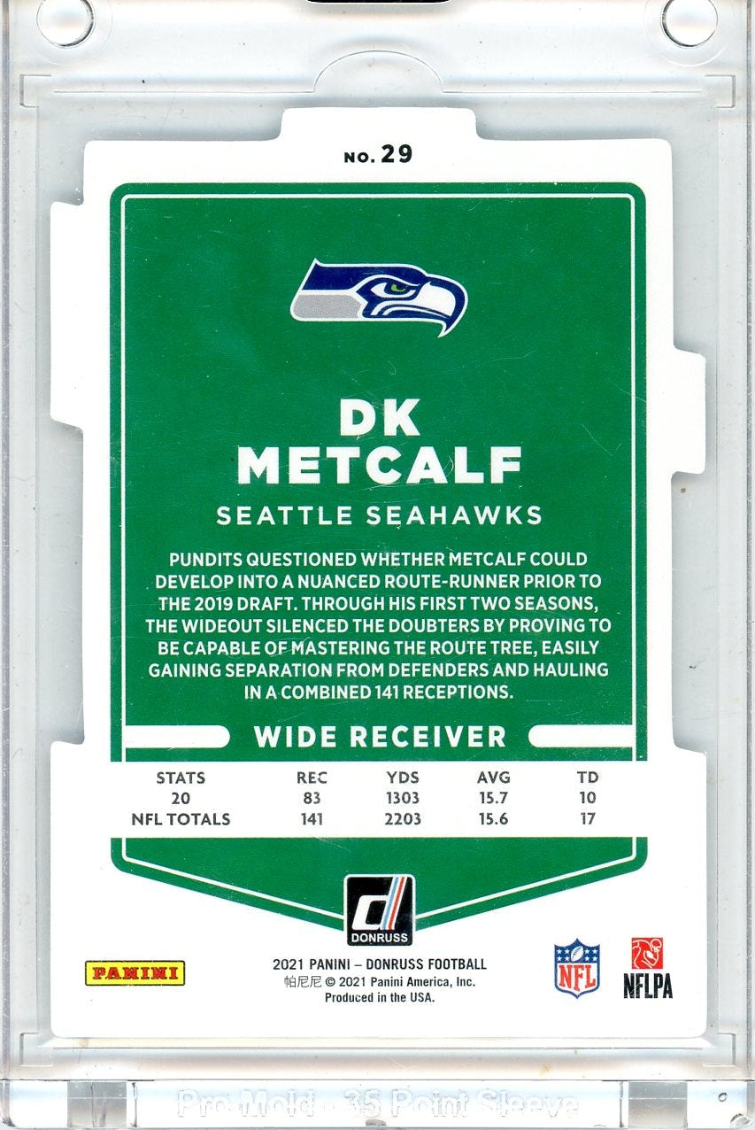 DK Metcalf 2021 Donruss Football die cut #'d 68/75