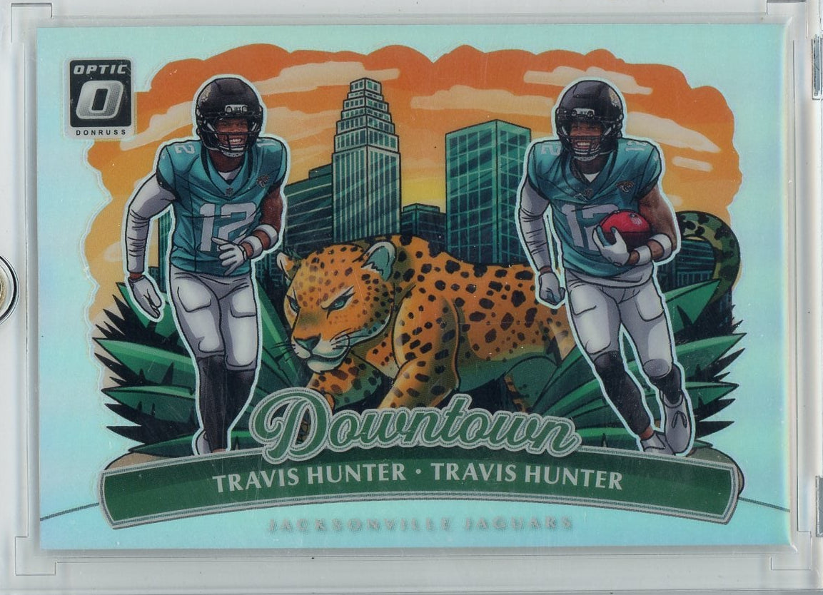 Travis Hunter 2025 Panini Donruss Optic Dual Downtown SSP