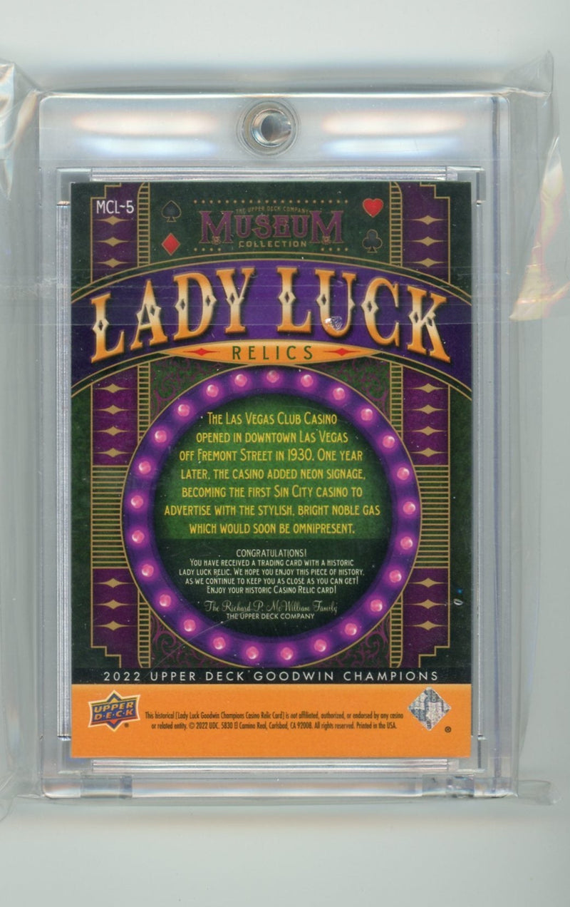 Lady Luck 2022 Upper Deck Goodwin Champions Museum Collection relics