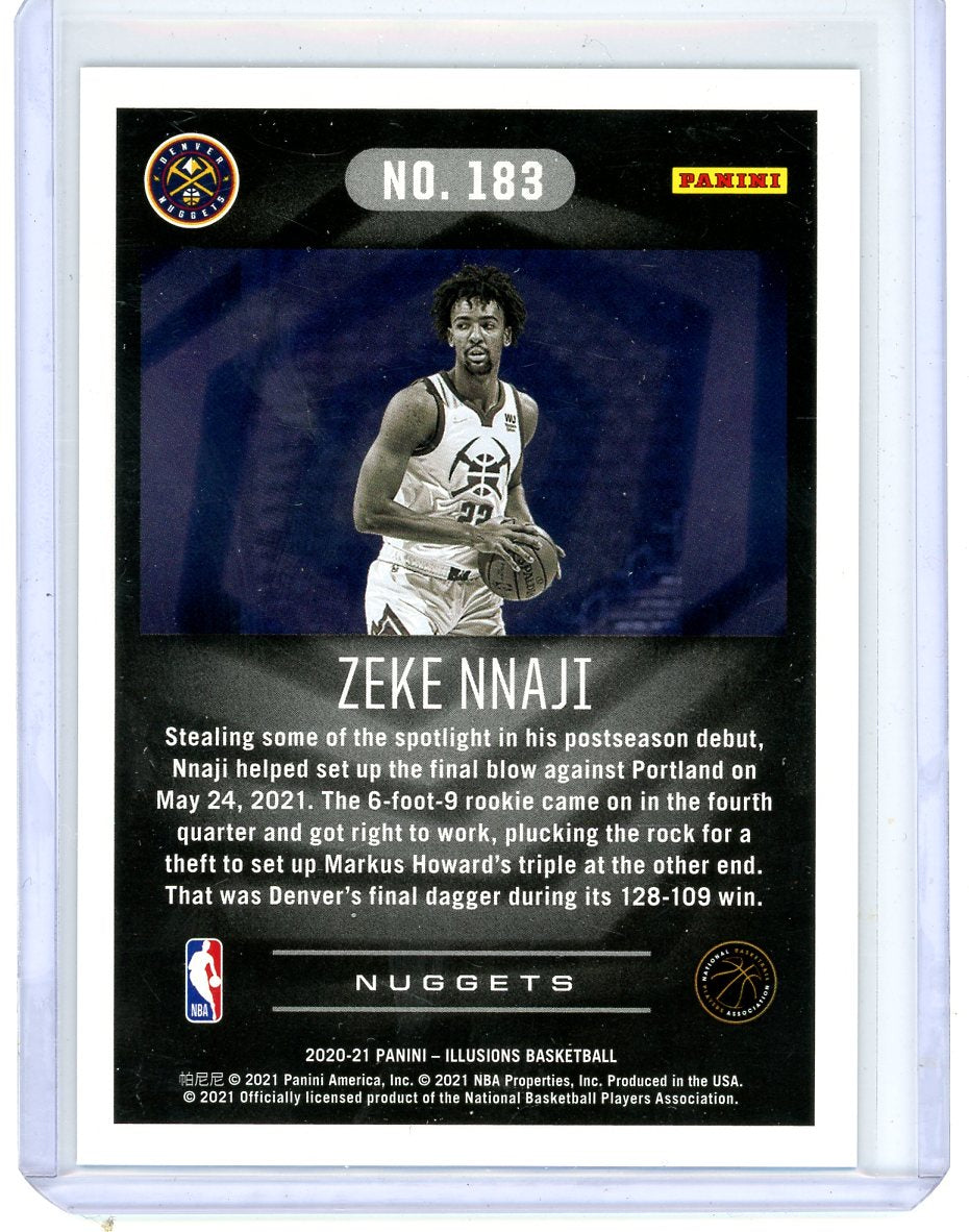 Zeke Nnaji 2020-21 Illusions Basketball Blue Refractor (Jersey Match) #'d 22/25