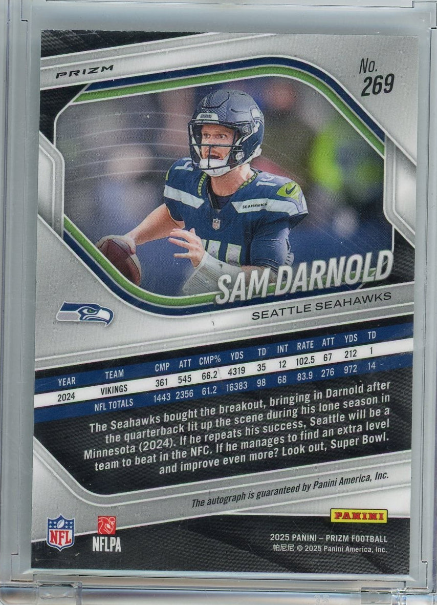 Sam Darnold 2025 Panini Prizm Silver Autograph