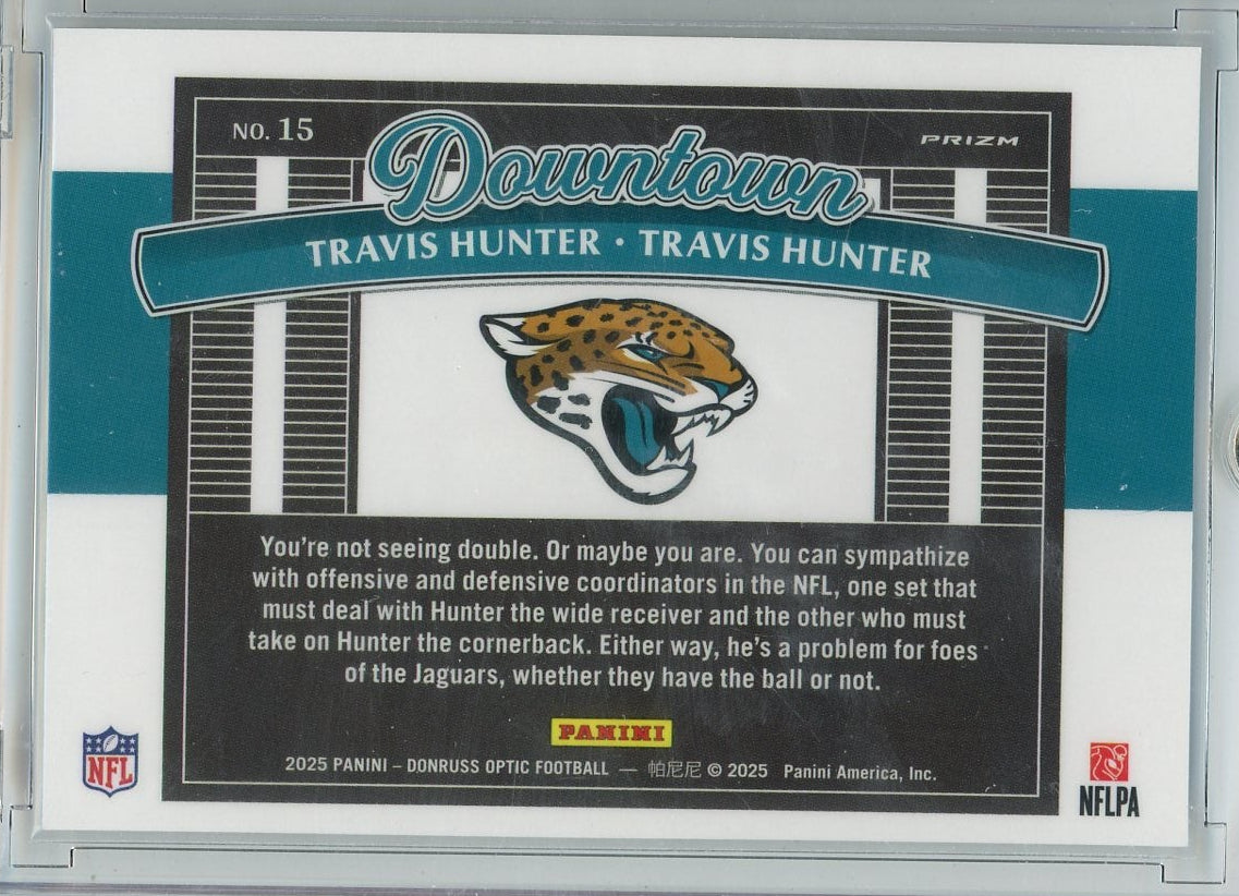 Travis Hunter 2025 Panini Donruss Optic Dual Downtown SSP