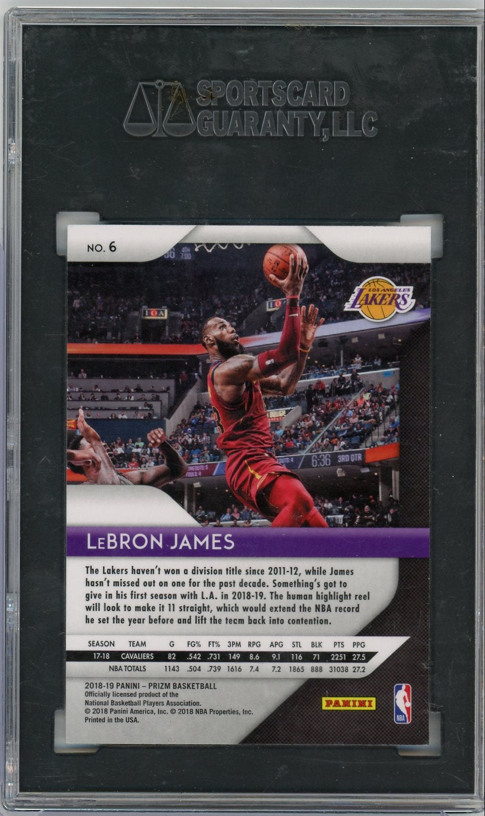 LeBron James 2018-19 Panini Prizm SGC 10