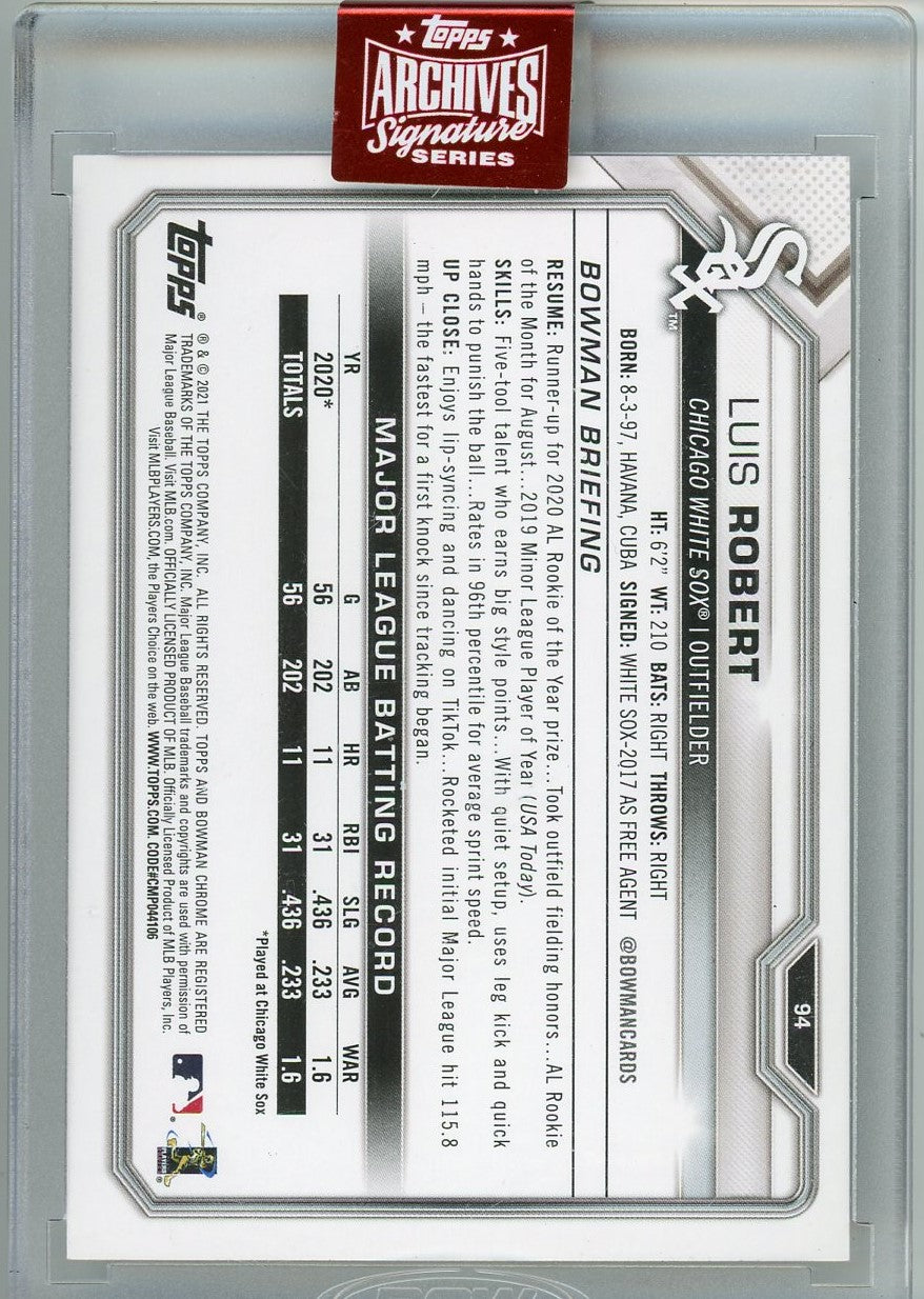 Luis Robert 2023 Topps Archives Signature Series Auto 25/44