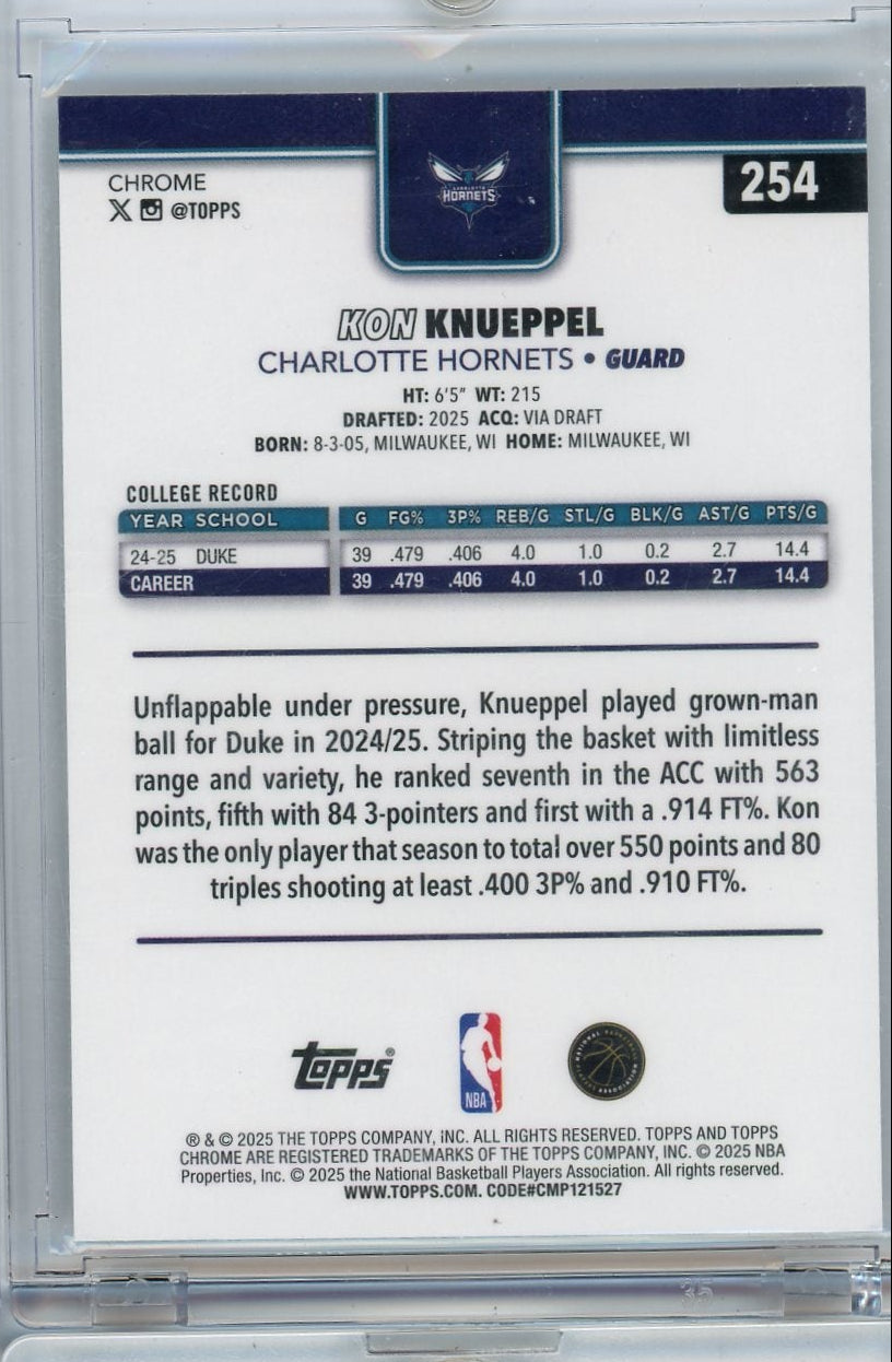 Kon Knueppel 2025 Topps Chrome Prism Rookie Refractor