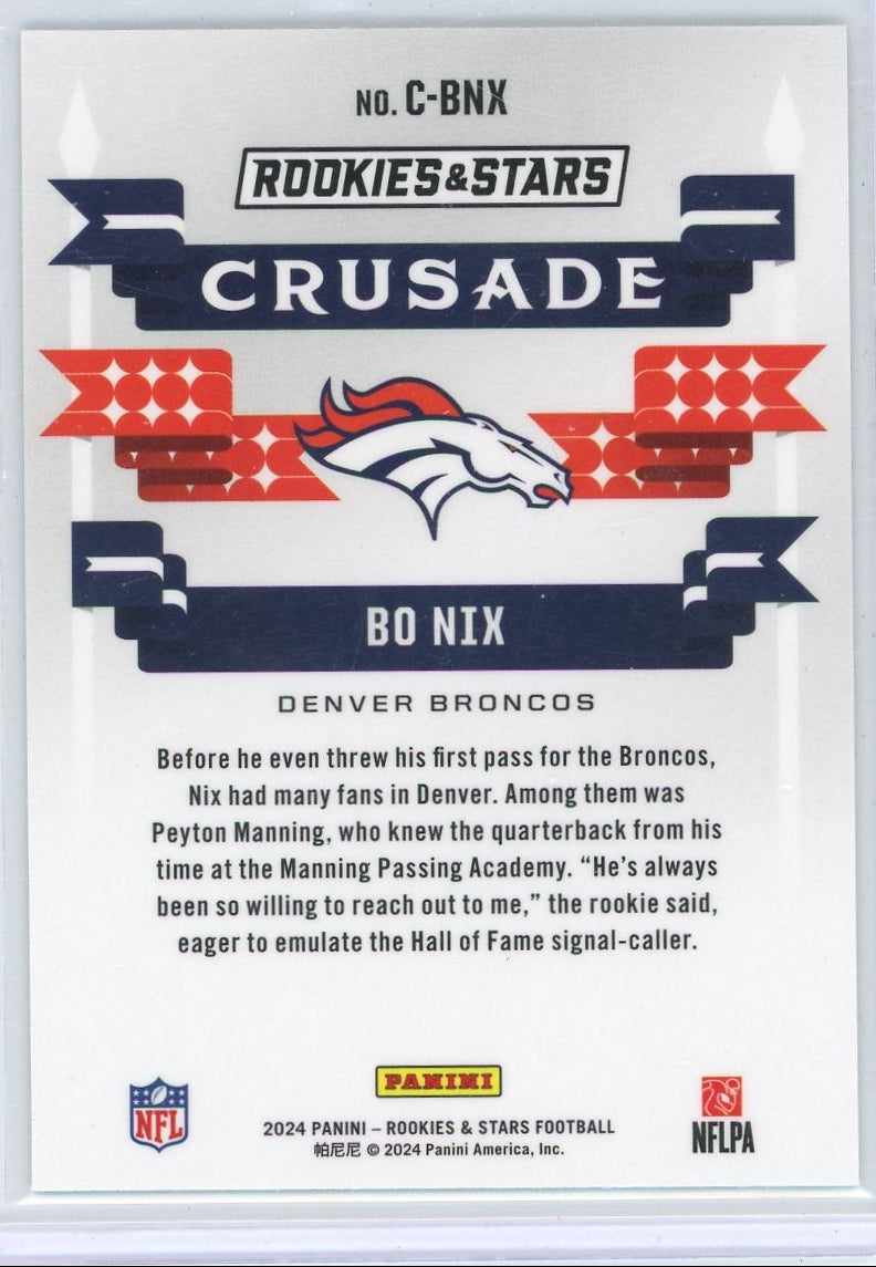 Bo Nix 2024 Panini Rookies & Stars Crusade Silver