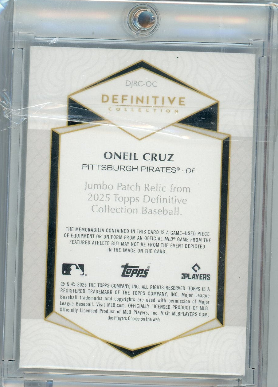Oneil Cruz 2025 Topps Definitive Patch #'d 21/50