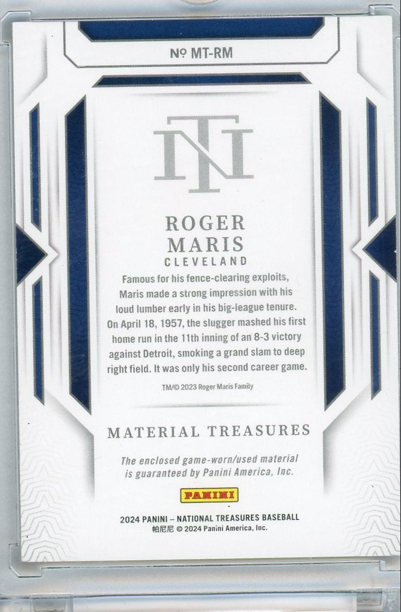Roger Maris 2024 Panini National Treasures Material Treasures Game Used Relic #'d 23/25