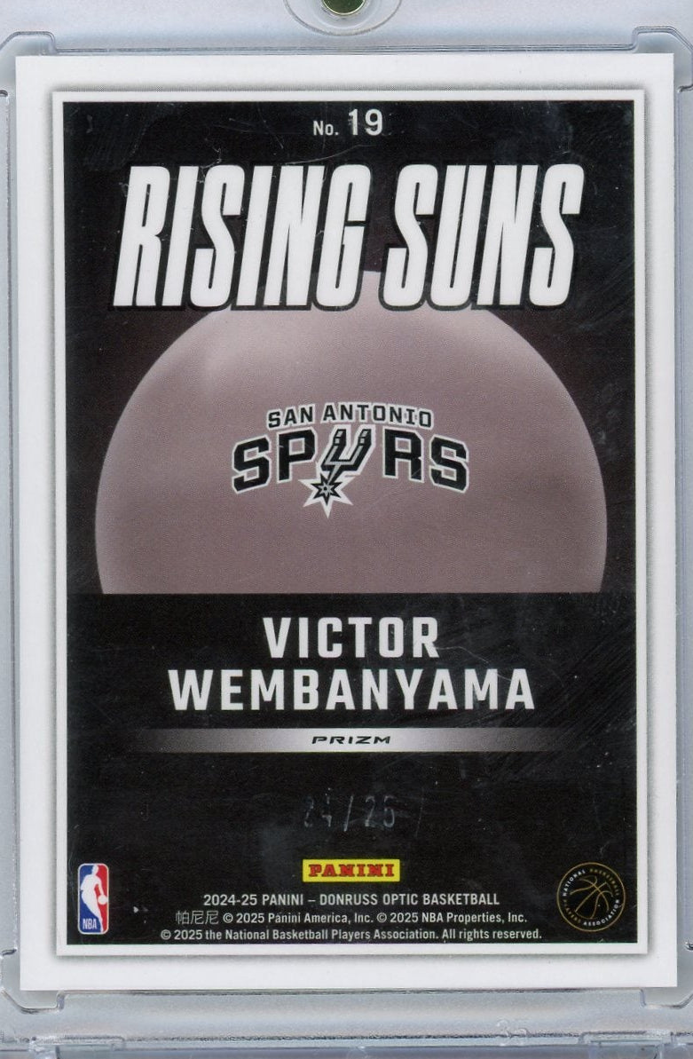 Victor Wembanyama 2024 Panini Donruss Optic Rising Suns Ice #'d 24/25