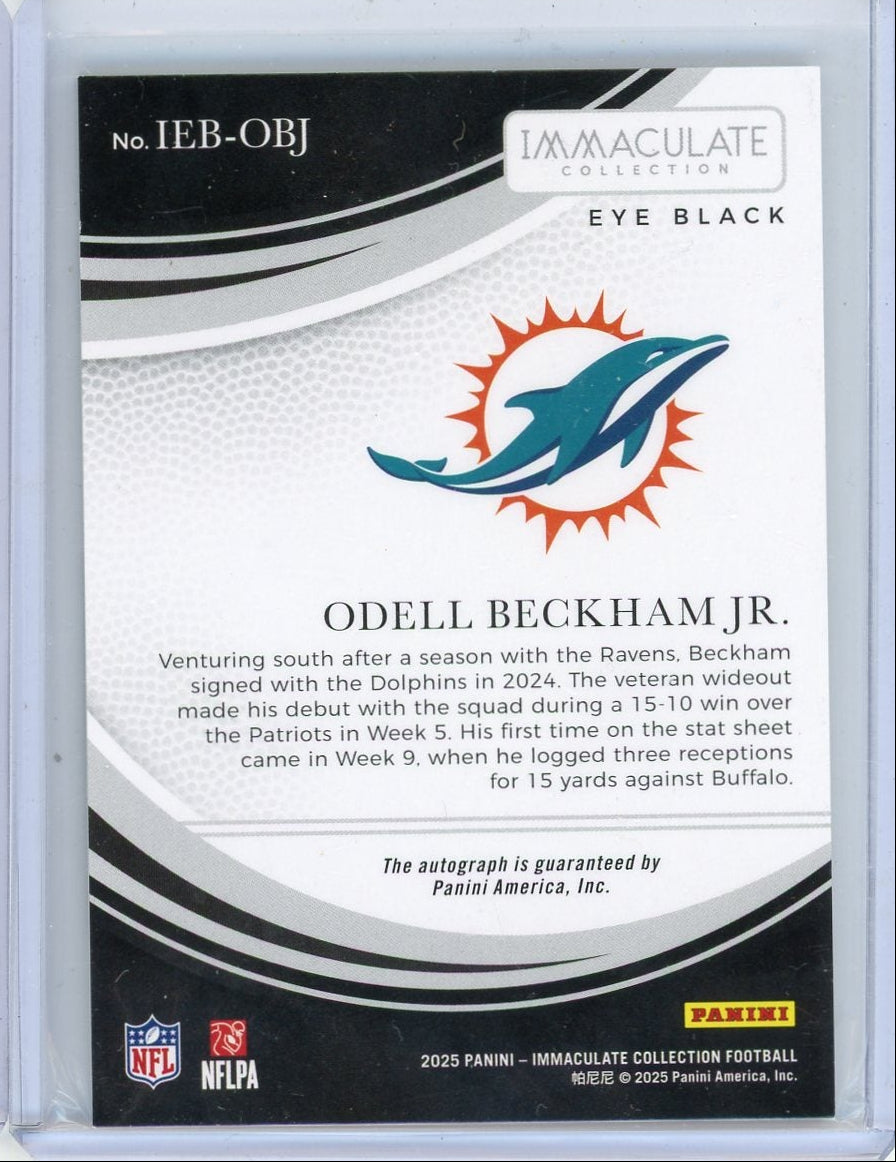 Odell Beckham Jr. 2025 Panini Immaculate Eye Black autograph #'d 23/49