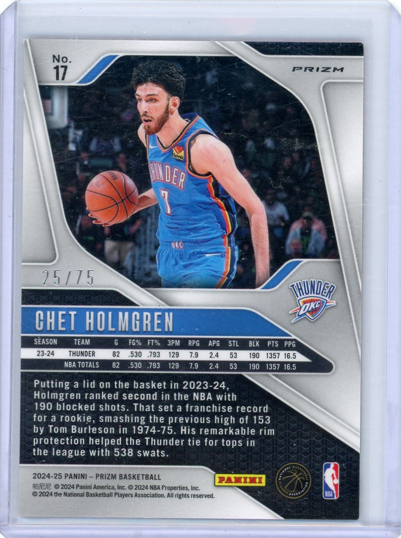 Chet Holmgren 2024-25 Panini Prizm red pulsar prizm 