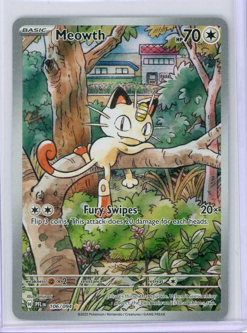 Meowth Pokémon Phantasmal Flames Illustration Rare #106/094
