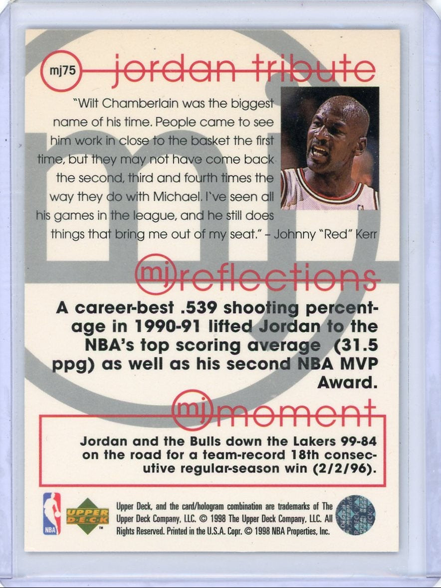Michael Jordan 1998 Upper Deck MJ Reflections Jordan Tribute #MJ75