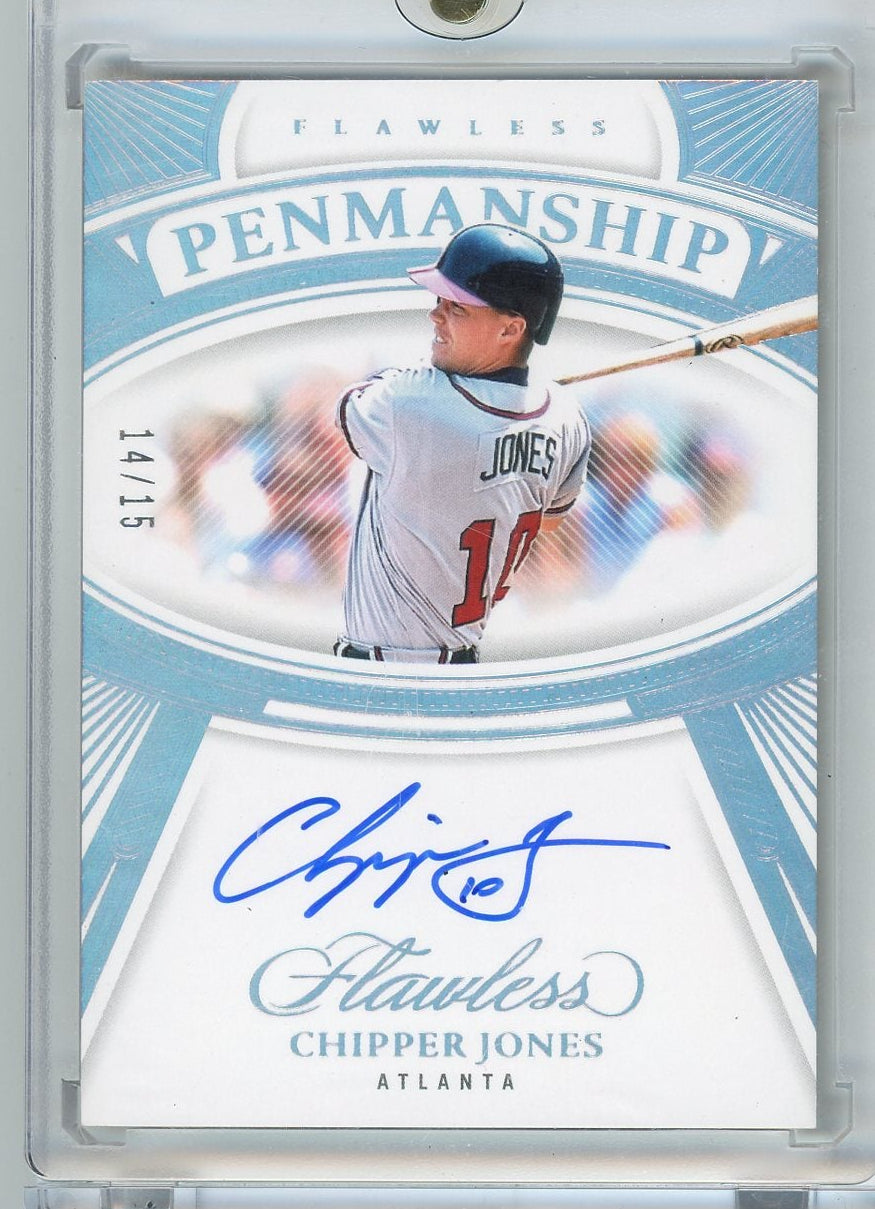 Chipper Jones 2024 Panini Flawless Penmanship Autograph #'d 14/15