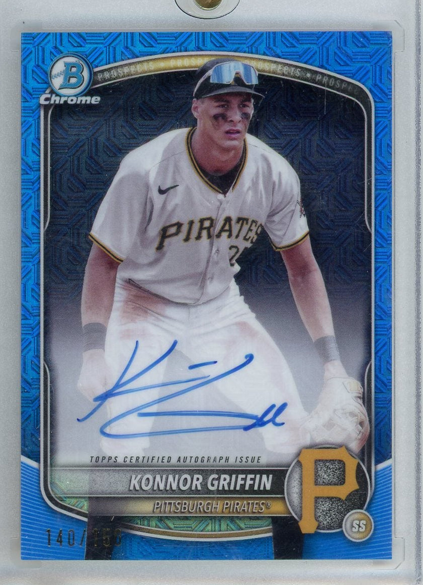 Konnor Griffin 2025 Bowman Chrome Blue Mojo Autograph #'d 140/150