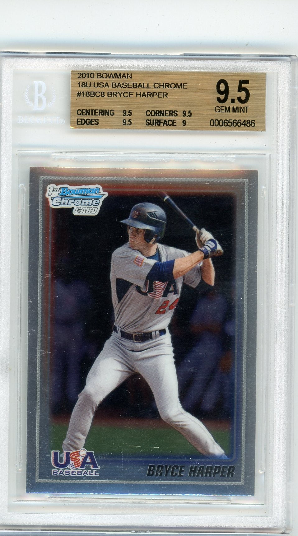 Bryce Harper 2010 1st Bowman Chrome BGS 9.5