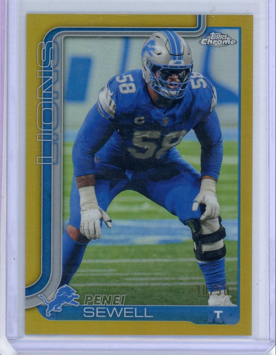 Penei Sewell 2025 Topps Chrome True Gold Refractor 30/50