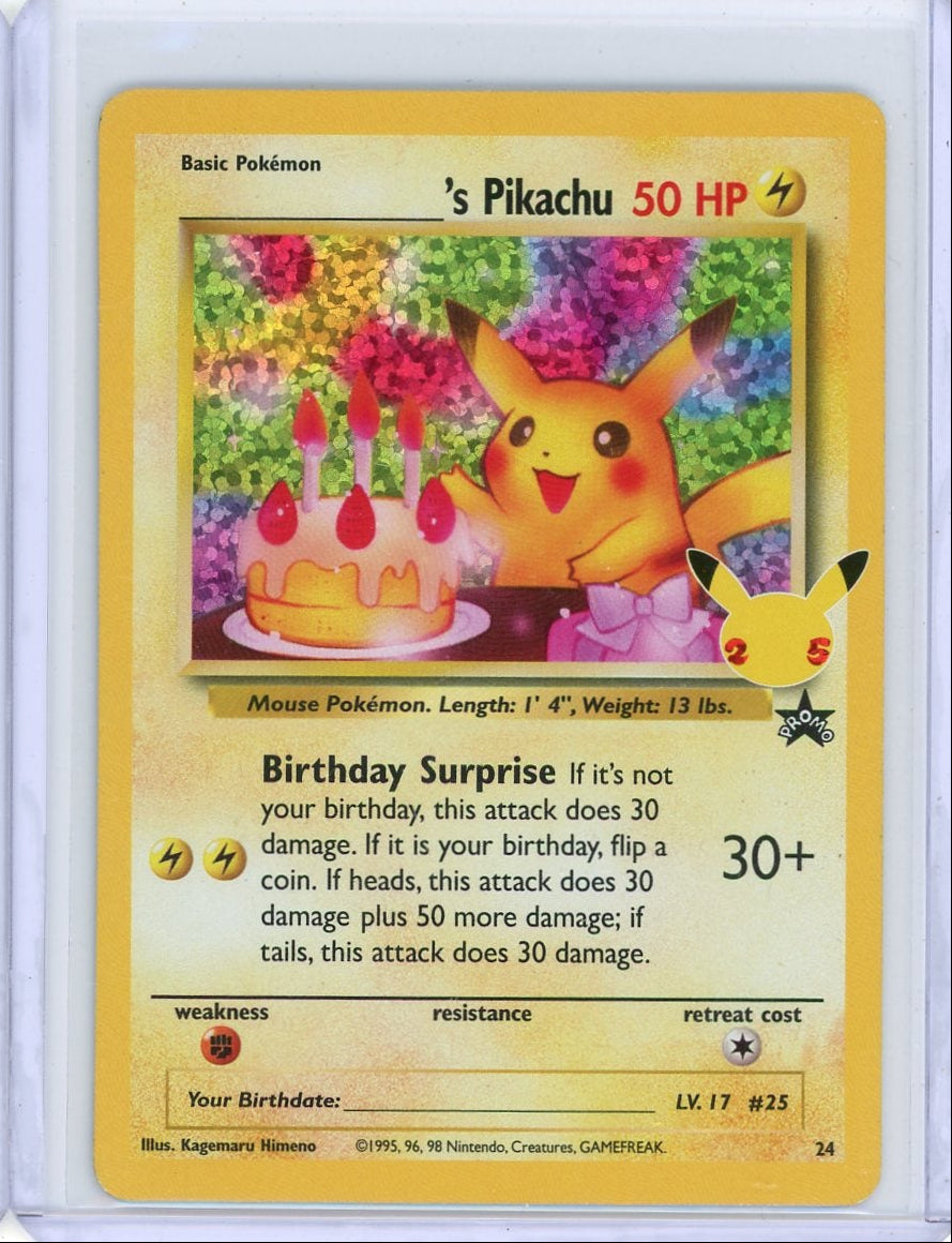 Birthday Pikachu 2021 Pokemon Celebrations Classic Collection Promo #24