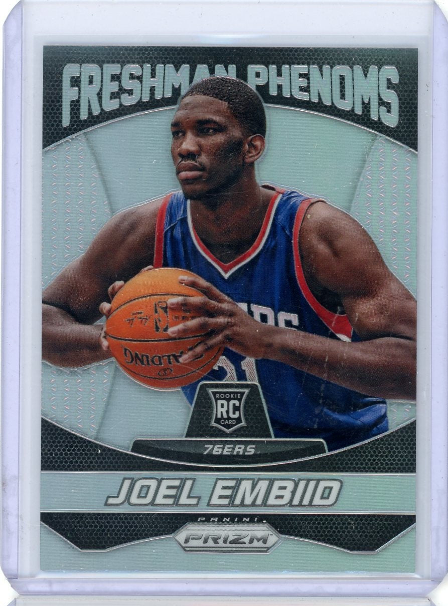 Joel Embiid 2014-15 Panini Prizm Freshman Phenoms silver prizm rookie card