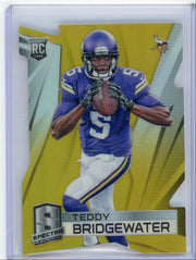 Teddy Bridgewater 2014 Panini Spectra Gold Prizm Die-Cut RC #'d 10/10