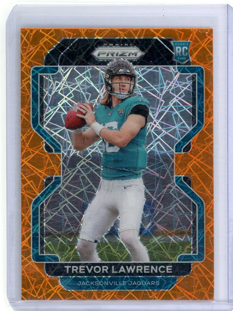 Trevor Lawrence 2021 Panini Prizm orange lazer prizm rookie card