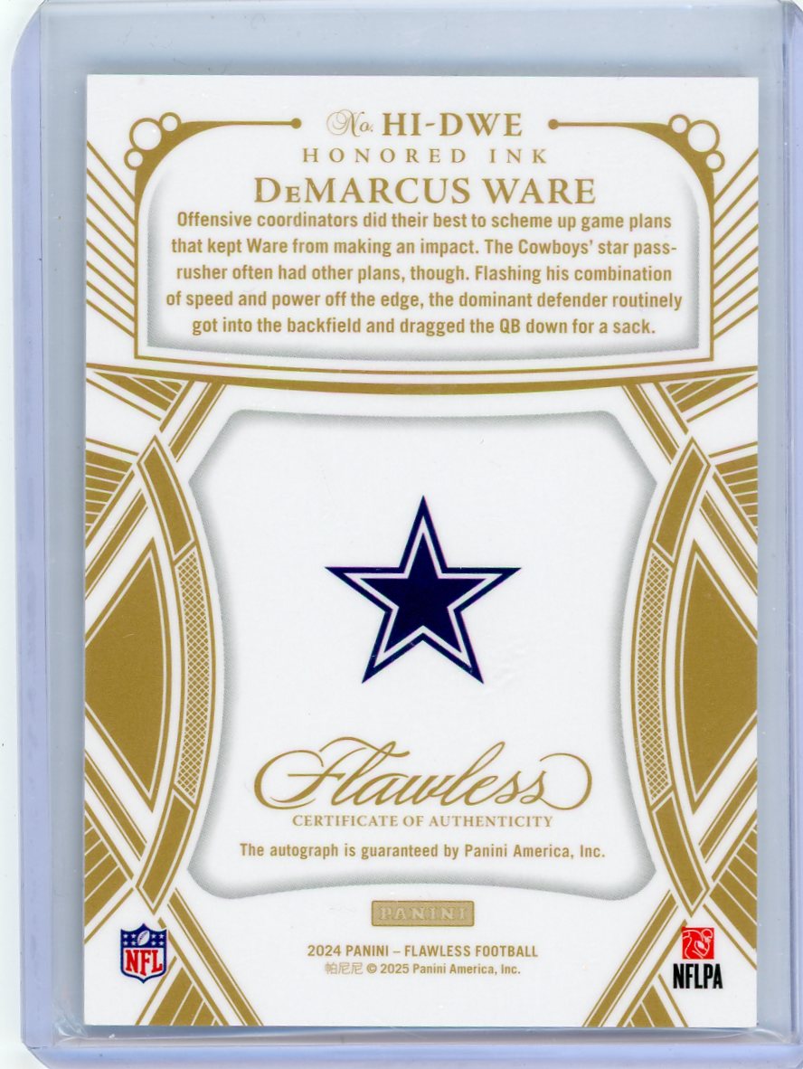 DeMarcus Ware 2024 Panini Flawless Honored Ink autograph #'d 14/25