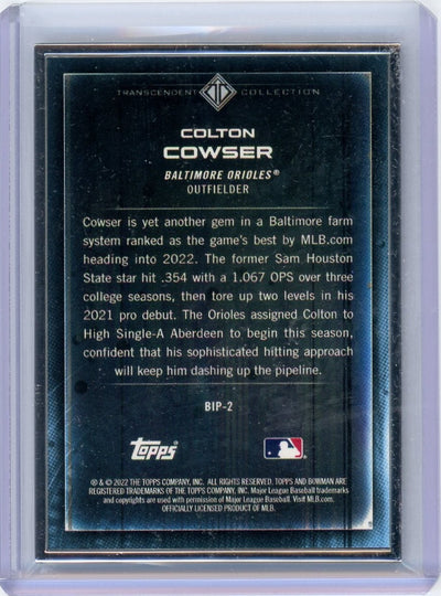 Colton Cowser 2022 Bowman Transcendent Collection Bowman Icons /50